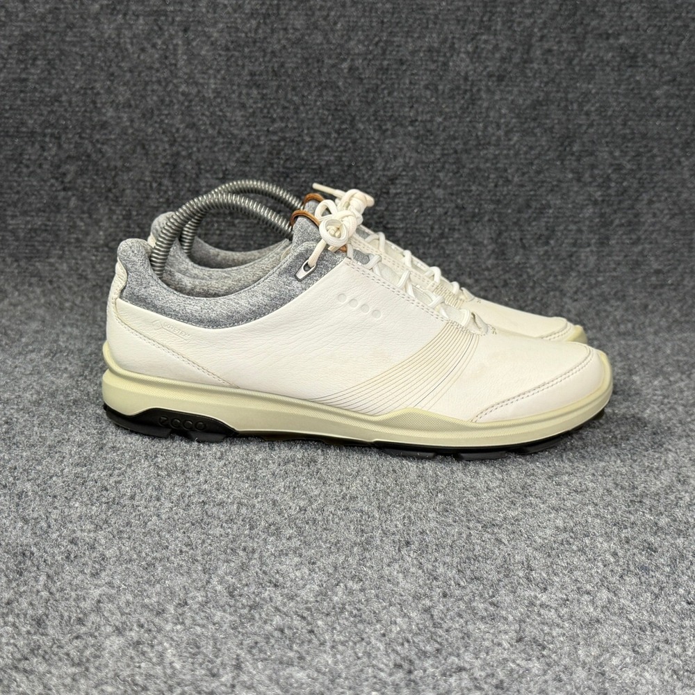 Ecco BIOM Hybrid 3 GTX Golf Shoes Women 9 Cream Gore-Tex Waterproof Leather Shoe